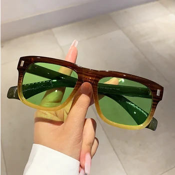 KAMMPT Реколта квадратни мъже слънчеви очила 2023 Нова мода извънгабаритни океански лещи нюанси модерен дизайнер на марката UV защита очила