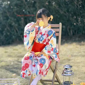 2024 национален печат на цветя традиционен японски кимоно момиче реколта хаори юката халат момиче фотосесия сцена изпълнение рокля