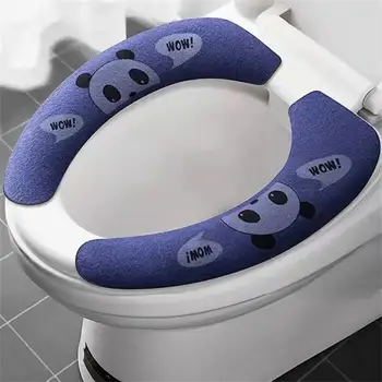 Домакински комплект за тоалетна тоалетна пиедестал карикатура WC тоалетна Тоалетна лепкава седалка подложка миеща се универсална тоалетна седалка Cover възглавница
