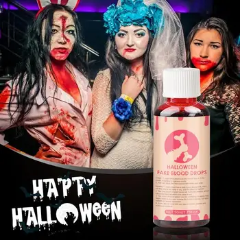 Фалшива кръв Хелоуин намазка вампири течна бутилка Театрални вампири Забавен фестивал на ужасите Prop Фалшив костюм за пръскане на кръв