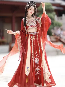 Snow Koi Екзотичен стил Ханфу Принцесата на Тенджику Богинята на Западния регион Подобрено танцово изпълнение Пълен комплект Cos Xianxia облекло